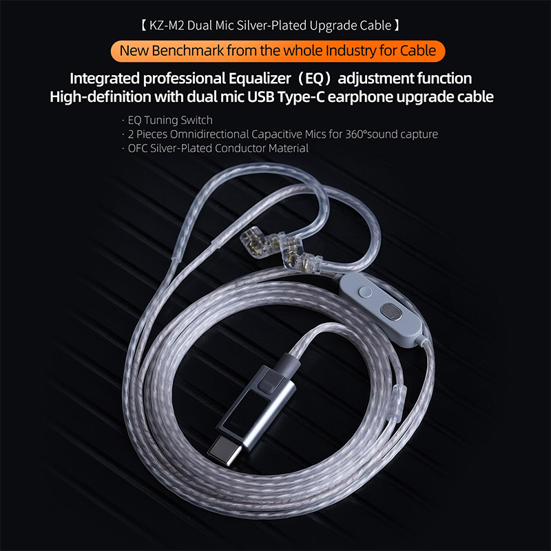 Wired Earphone Mic - KZ M2-Kabel DAC Typ C OFC