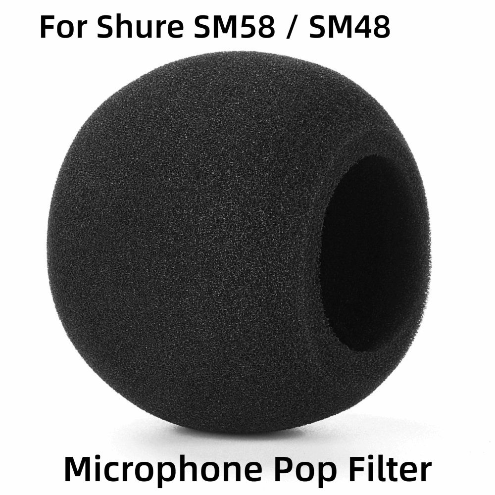 Shure Mic Sm58 - Ersatz-Mikrofon-Windschutzabdeckung Beflockter Schaumstoff Winddichte Mikrofonabdeckung Pop-Filter-Abdeckung