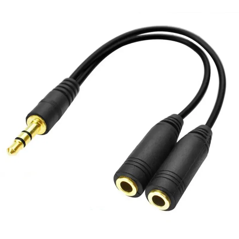 Wired Earphone Mic - Kopfhörer-Splitter, 3,5-mm-Verlängerungskabel, Audio-Stereo-Y-Splitter (Hi-Fi-Sound), 3,5-mm-Stecker auf
